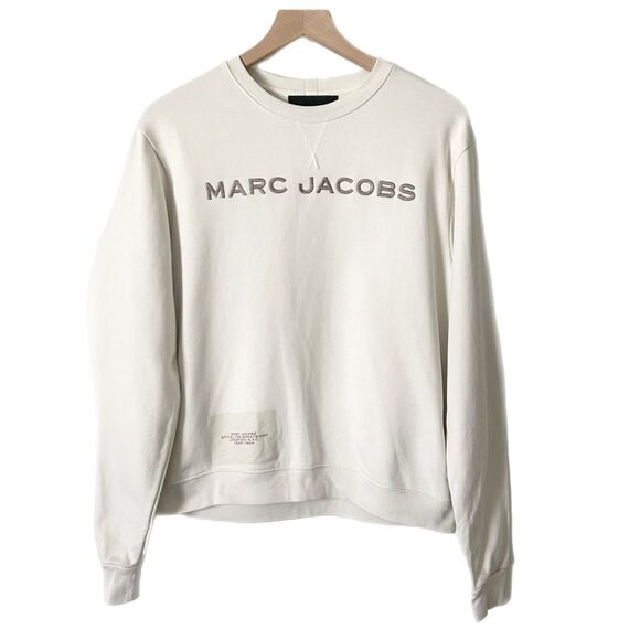 Marc Jacobs The Sweatshirt Logo 100% Cotton in Chalk Off-White Size Medium - Picture 1 of 8